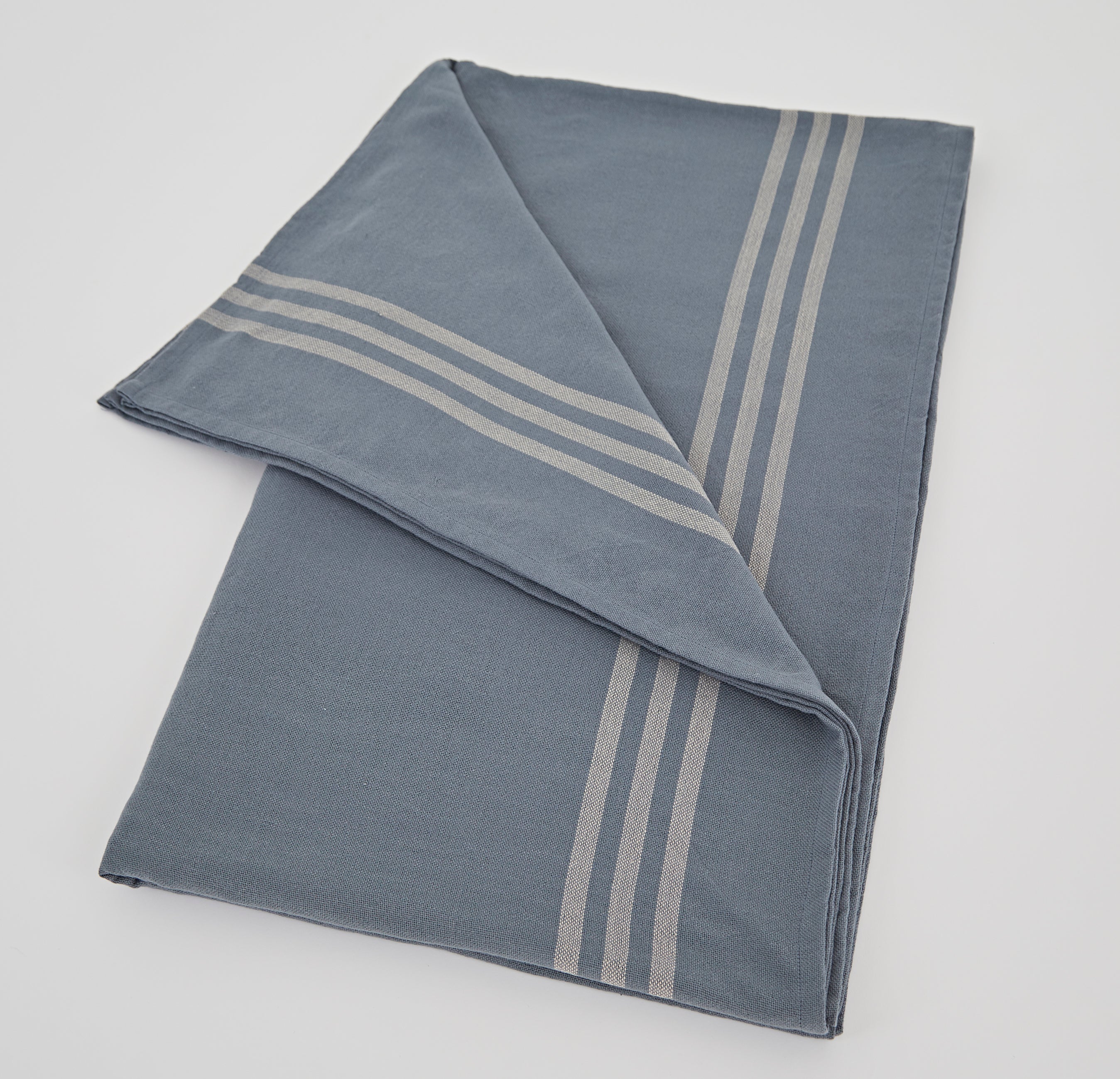 Maxime Blue and Linen Tablecloth LARGE 250cm x 160cm