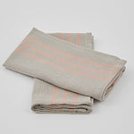 Set of 4 x Napkins Maxine Linen and Coral