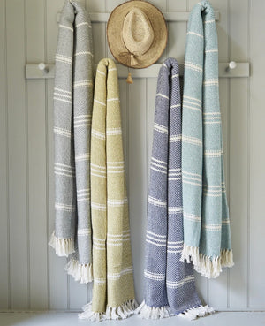 Chinchilla Oxford Stripe Blanket - Weaver Green